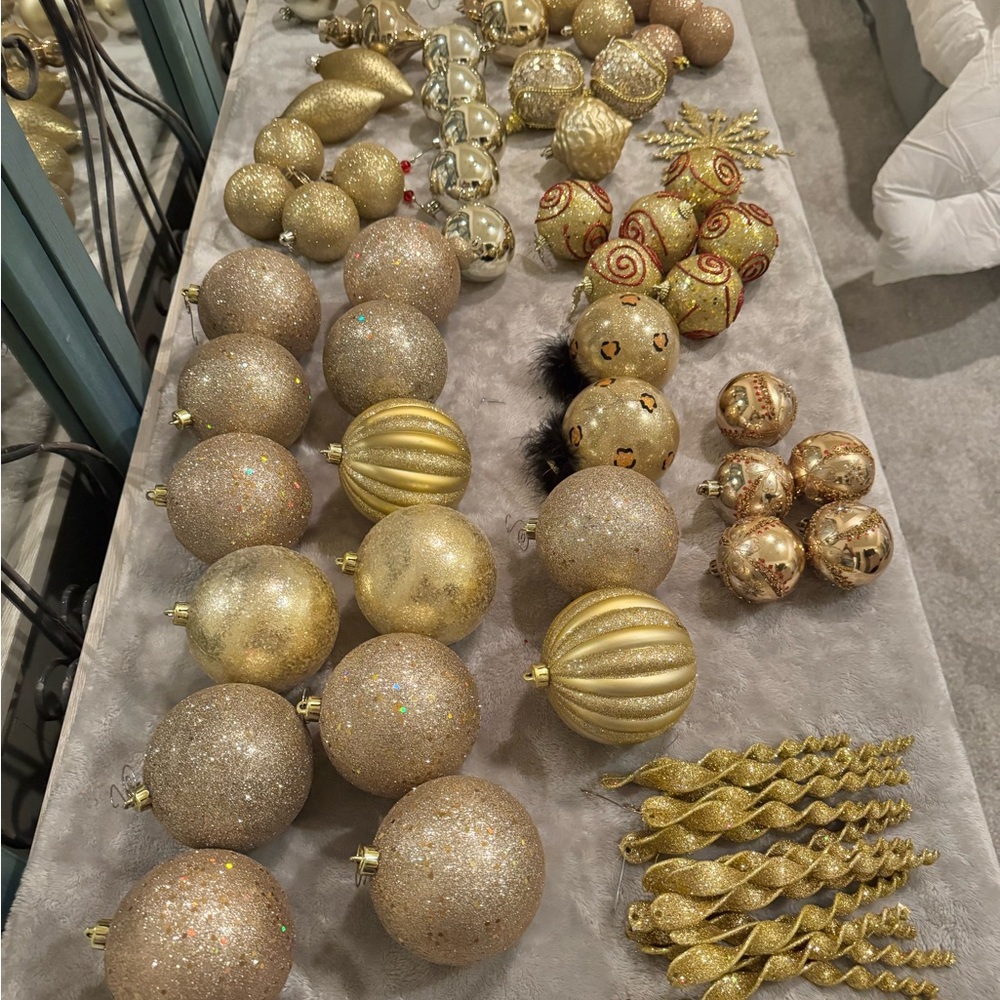 Elegant Gold Holiday Ornament Set